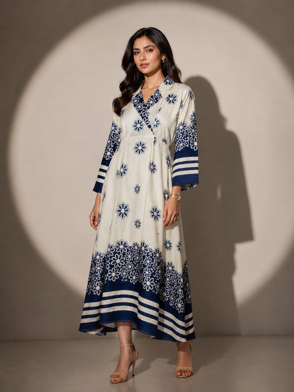 Floral Wrap Midi Dress