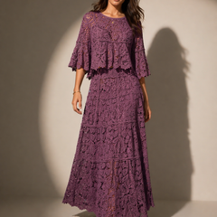 Lace Layered skirt top with Fluid Silhouette