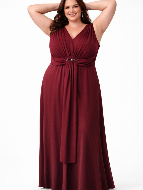 Draped Waist Maxi Dress