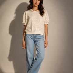 Textured Lace Knit Top