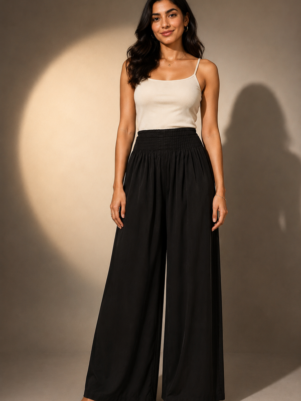 Flowing Wide-Leg Trousers