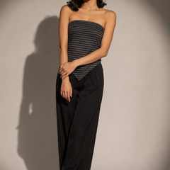 Asymmetric Strapless Drape Top