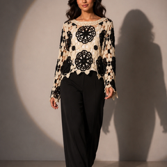 Crochet Openwork Knit Top