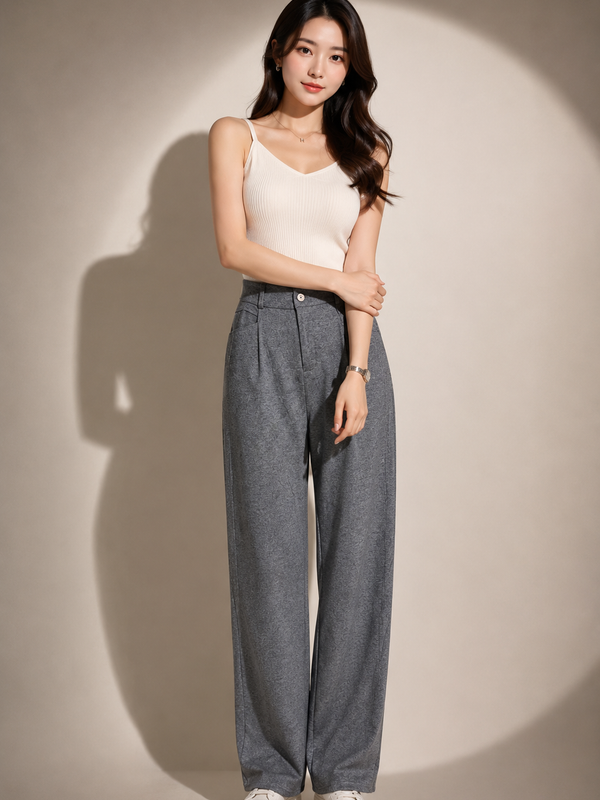 Wide-Leg Tailored Trousers
