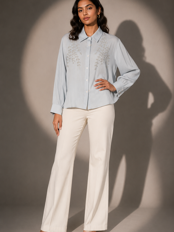 Embroidered Detail Relaxed Shirt