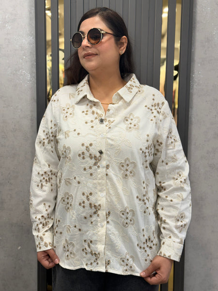 Embroidered Floral Shirt