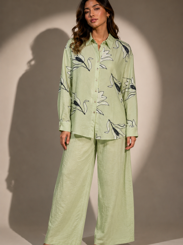 Abstract Floral Co-Ord Set Shirt