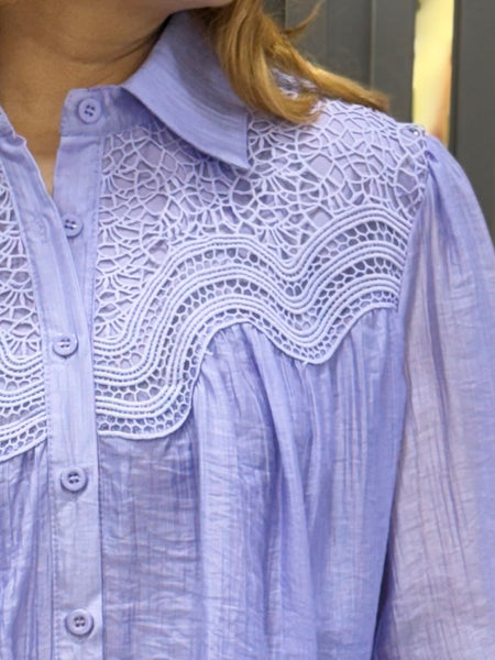 Lace-Detail Lightweight Shirt