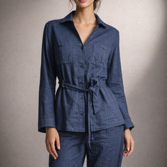 Relaxed Tailored Belted Shirt & Trousers Set