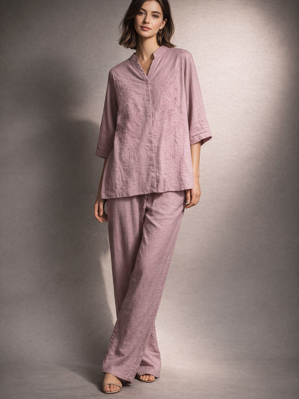 Embroidered Relaxed Co-ord Set
