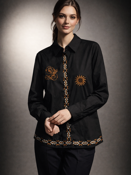 Embroidered Motif Structured Shirt