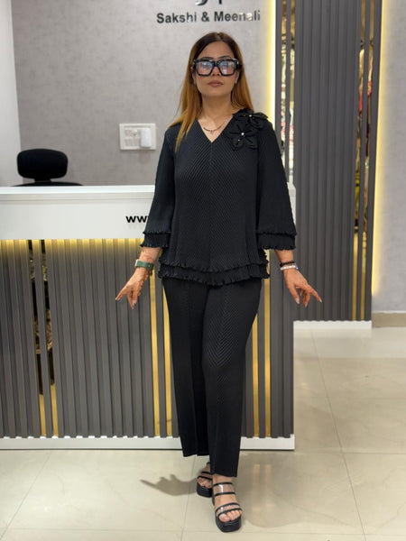 Pleated Appliqué Co-Ord Set