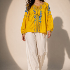 Embroidered Peasant Blouse