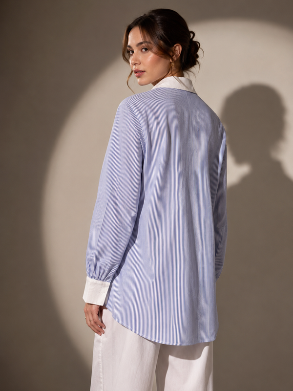 Embroidered Stripe Shirt