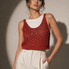 Open Knit Sleeveless Top