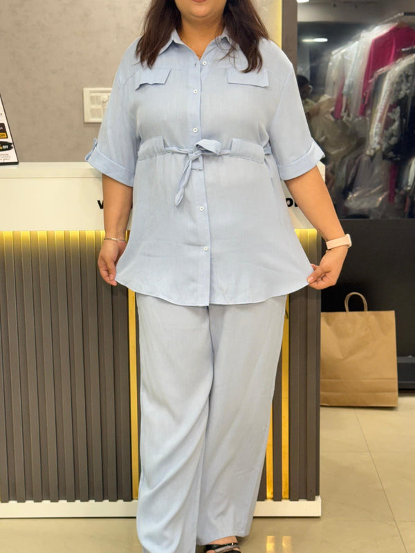 Utility Belted Shirt & Trousers Set
