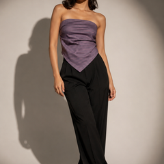 Asymmetric Strapless Drape Top
