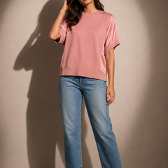 Embellished Knit Panel Top