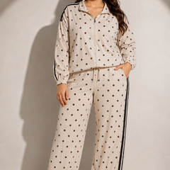 Polka Dot Zip-Up Co-Ord Set