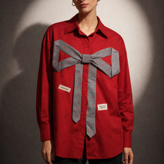 Statement Bow Detail Poplin Shirt