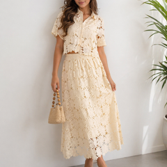 Broderie Anglaise Shirt & Maxi Skirt top