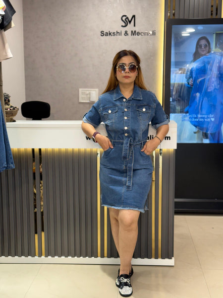 Structured Denim Utility Dress