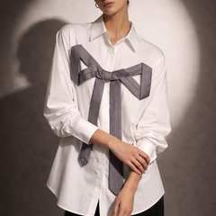 Statement Bow Detail Poplin Shirt