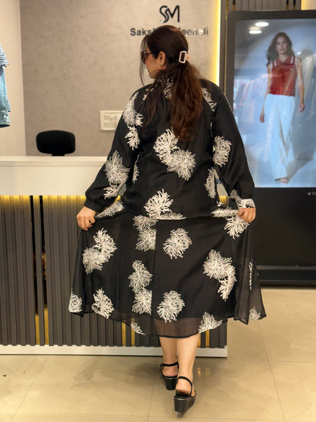 Embroidered Fluid SKirt top