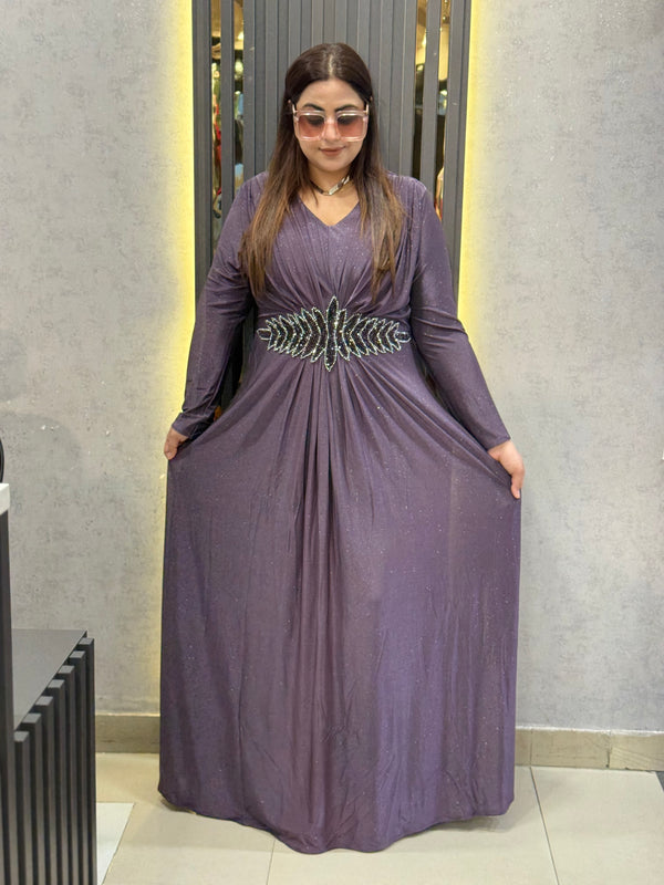 Embellished Waist Detail Flowing Maxi Dress