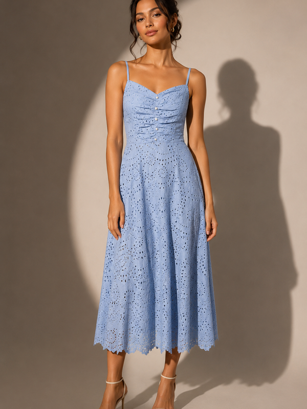 Cotton Starpe Dress with smokey