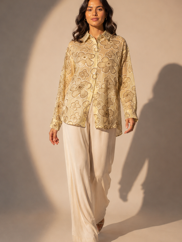Floral Embroidered Flow Shirt