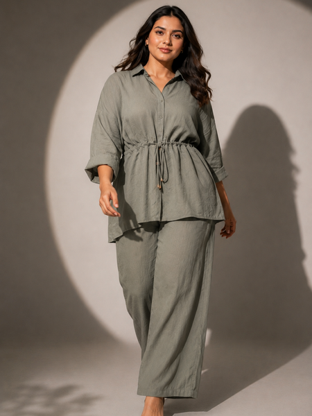 Drawstring Waist Relaxed Co-Ord Set