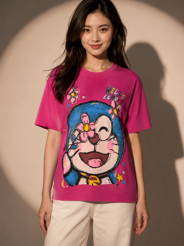 Oversized Cartoon Graphic T-Shirt