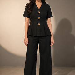 Pleated Peplum Co-Ord Set