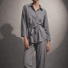 Relaxed Tailored Belted Shirt & Trousers Set