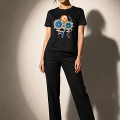 Appliqué Floral Motif T-Shirt