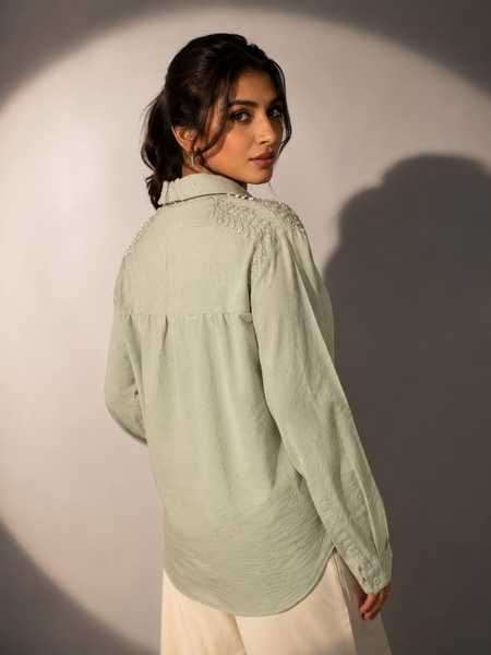 Embellished Embroidered Relaxed Fit Shirt