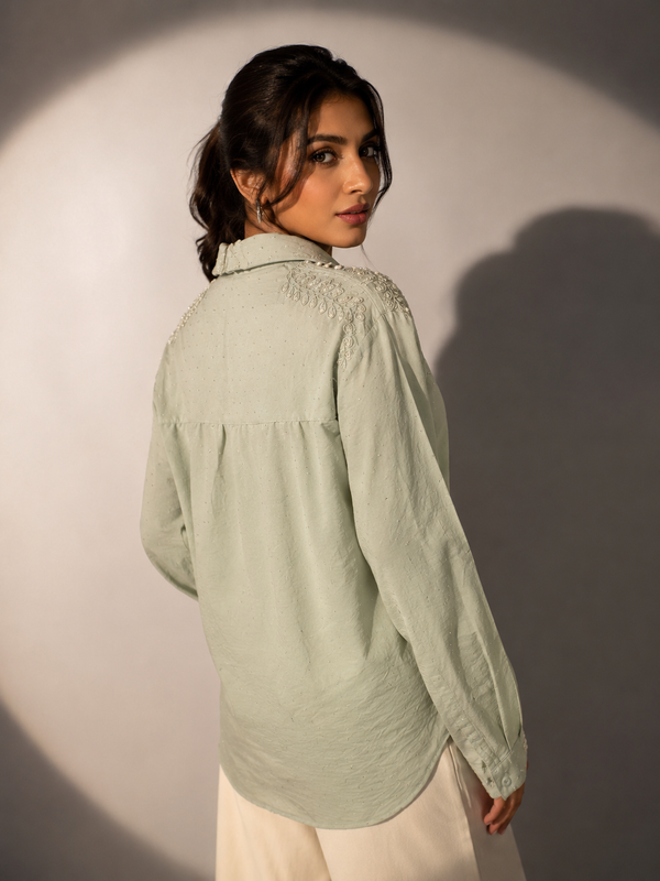 Embellished Embroidered Relaxed Fit Shirt