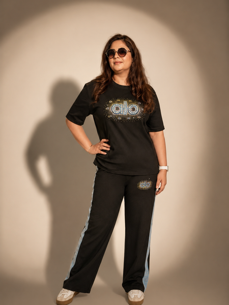 Embellished Graphic Lounge Co-Ord Se