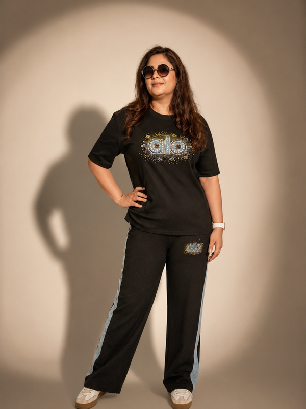 Embellished Graphic Lounge Co-Ord Se