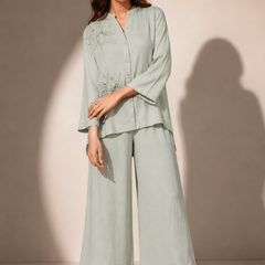 Floral Appliqué Relaxed Co-Ord Set
