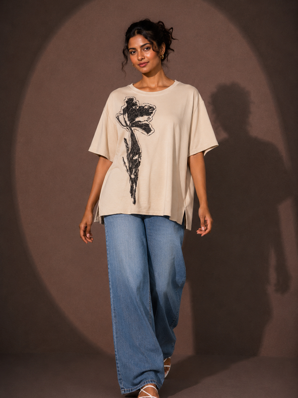 Oversized Floral Graphic T-Shirt