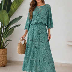 Lace Layered skirt top with Fluid Silhouette