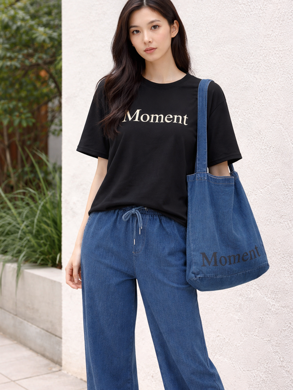 Relaxed Graphic Tee & Wide-Leg Trouser