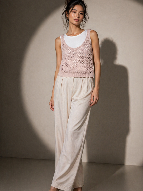 Open Knit Sleeveless Top