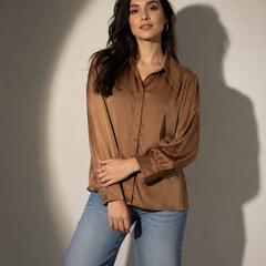 Oversized Collar Relaxed Fit Shirt