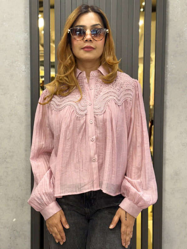 Lace-Detail Lightweight Shirt