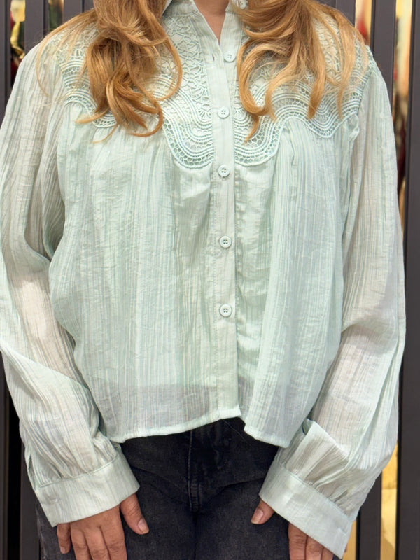 Lace-Detail Lightweight Shirt