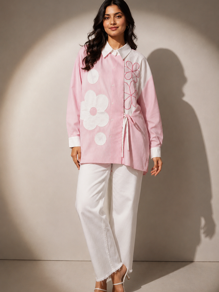 Floral Tie-Waist Shirt