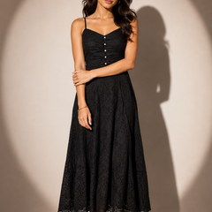 Broderie Ruched Midi Dress